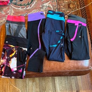 Lululemon size 6 leggings 5 pairs total